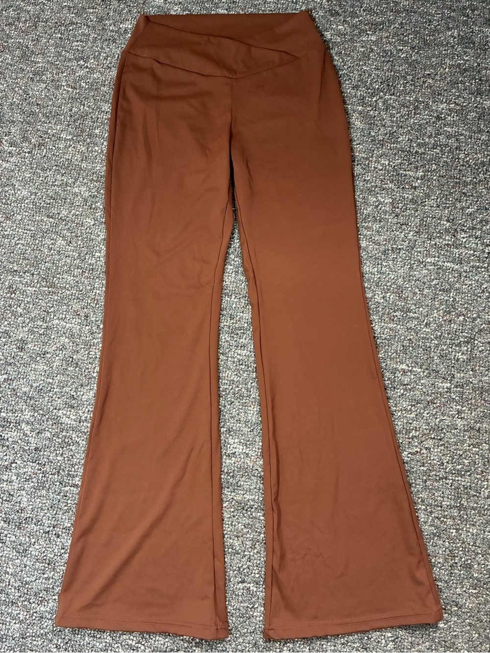 High-Waist Flare Pants in Rust
